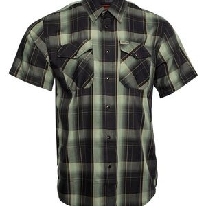 DIXXON Black and Green Casual Button Down Shirt